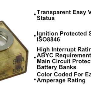 Egis Mobile Fuse, Terminal Fuse, Mrbf, 90 Amp, No, Single, 58 Volt DC, IP66 Protection Rating – 3603-090