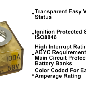 Egis Mobile Fuse, Terminal Fuse, Mrbf, 100 Amp, No, Single, 58 Volt DC, IP66 Protection Rating – 3603-100
