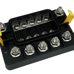 Egis Mobile Fuse Block, 200 Amp, With 5 Circuit, Uses Midi Blade Style Fuses, With Protective Cover, With Two Spare Fuses and Four Screws – 3908