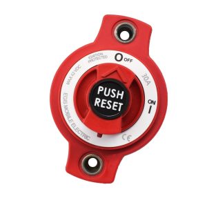 Egis Mobile Circuit Breaker, 30 Amp, Switchable/ Manual Reset, Single, 42 Volt DC, Panel Mount – 4701-30