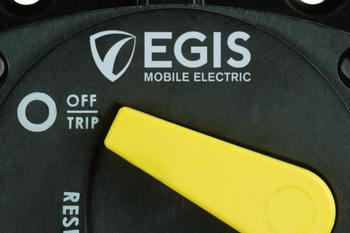 Egis Mobile Circuit Breaker, 87 Series, 200 Amp, Switchable/ Manual Reset, Single, 48 Volt DC, Surface Mount – 4704-200
