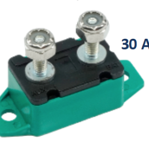 Egis Mobile Circuit Breaker, 30 Amp, Type 3 Manual Reset, Single, 28 Volt DC, Green, No 10-32 Stud Terminal – 4730-30
