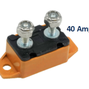 Egis Mobile Circuit Breaker, 40 Amp, Type 3 Manual Reset, Single, 28 Volt DC, Orange, No 10-32 Stud Terminal – 4730-40