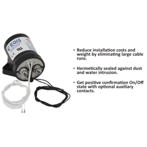 Egis Mobile Electrical Contactor, 100 Amp/ 8 to 16 Volt DC, 5.5 Watt, Single Pole Single Throw Normally Open, M5-0.8 Stud Terminal, Side Mount – 7024