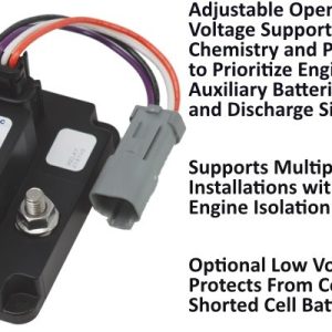Egis Mobile Battery Voltage Sensing Relay, Allows Charging of Two Independent Battery Banks from a Single Charging Source, 8 to 18 Volt DC – 7610