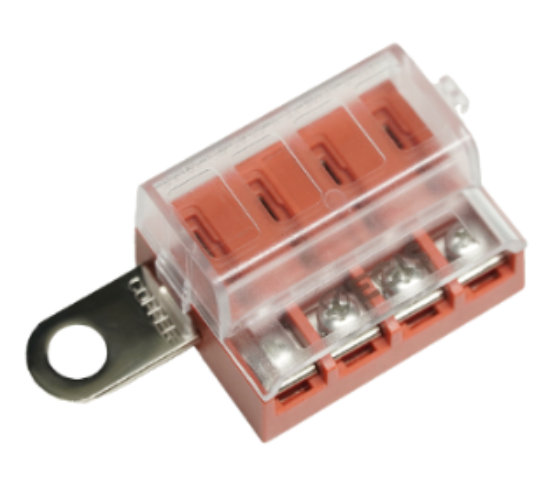 Egis Mobile Fuse Block, 60 Volt DC/ 100 Amp, IN-Line Type, With 4 Circuit Positions, Uses Ato Blade Style Fuses, With Protective Cover – 8023-04