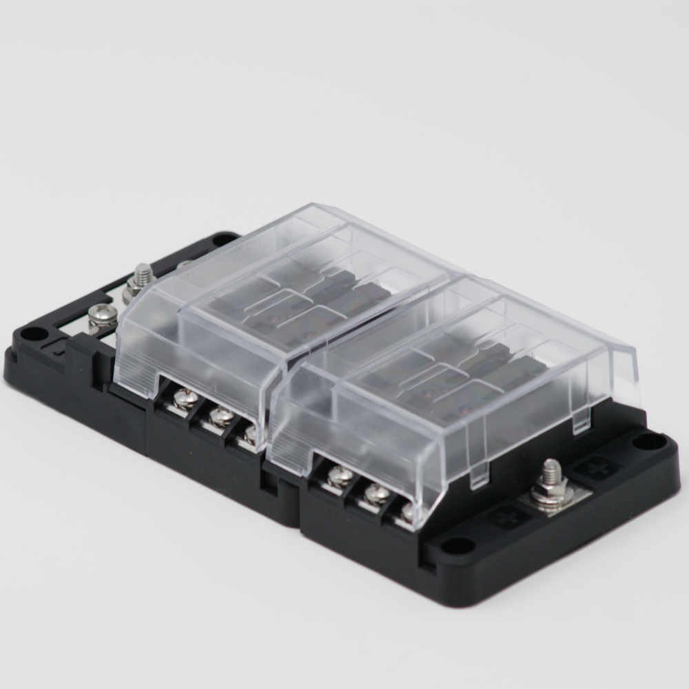 Egis Mobile Fuse Block, 36 Volt DC/ 30 Amp, IN-Line Type, With 12 Circuit Positions, Uses Ato/ Atc/ ATF Blade Style Fuses – 8026