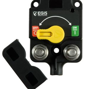 Egis Mobile Battery Disconnect Switch, 8 to 36 Volt DC, Rotary Switch, 500 Amp, With Protective Cover, IP67/IP6K9K Protection Rating – 8710-1900