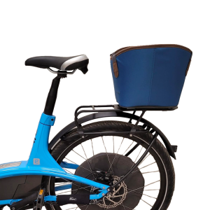 Elby Bikes Bicycle Cargo Basket, Mounts to Rear Seat Post, Cloth Bag, Blue, With Cargo Rack – 70385KIT