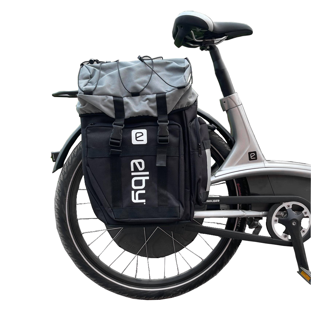 Elby Bikes Bicycle Pannier Bag, For Use with Elby Bicycle Rack, With Side Pocket, Zipper Closure, With Strap, Water Proof – E08151