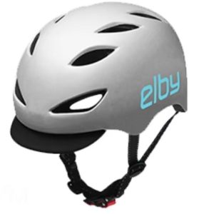 Elby Bikes Bicycle Helmet, Urban Commuter, Open Face, 20 Inch to 22 Inch, Putty with Blue Logo, 8 Vents, With Visor – E0916SM