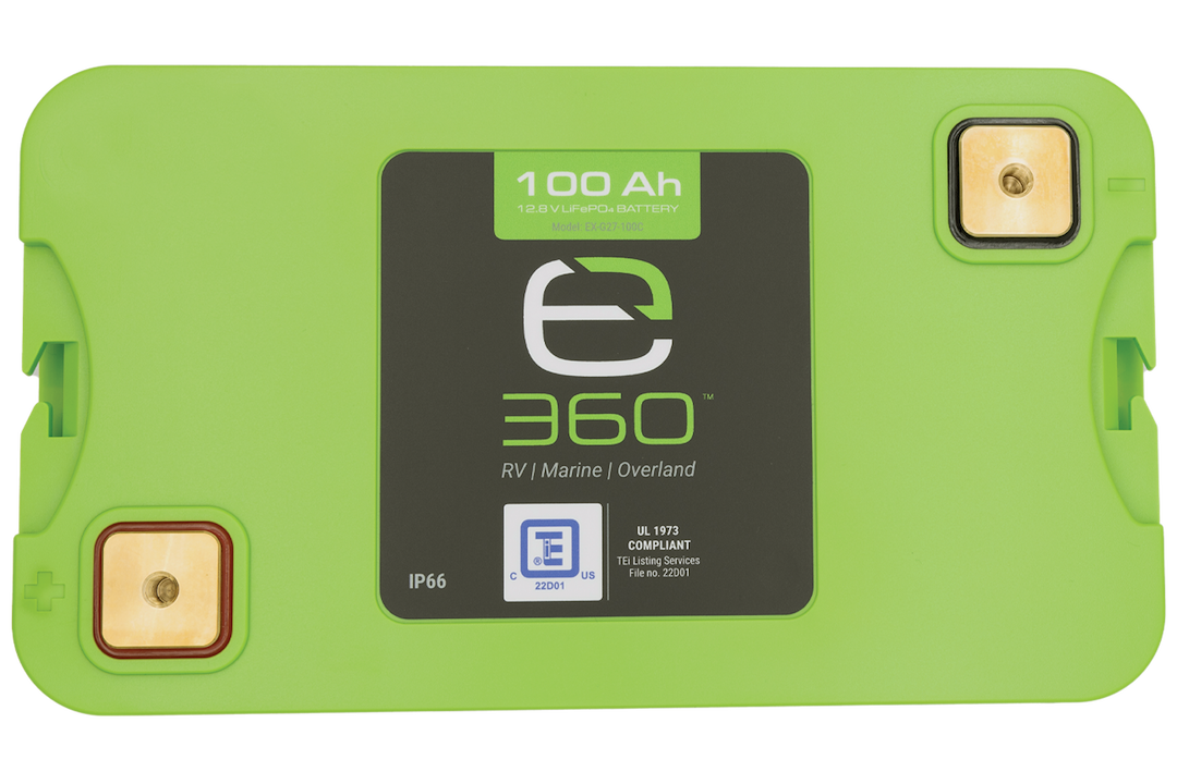 Expion 360 Battery, Group 27, 12.8 Volt DC, 100 Ampere, 1280 Wh, Lithium, M8 X 1.25 Terminal – EX-G27-100C