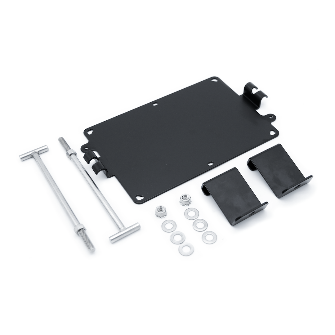 Expion 360 Battery Tray, For Use with GC2 Battery, Powder-Coated Aluminum, Black, With Two T-Bolts/ Two Mounting Clips/ Mounting Hardware – EX-GC2-TDS