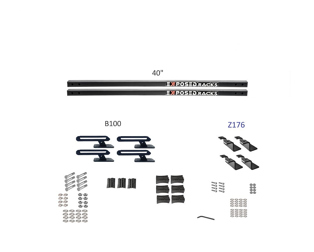 Exposed Rack Roof Rack, Weekender ®, Universal with 40 Inch Solid Crossbars Length/ 1 Inch High – 8-00-8660-BK