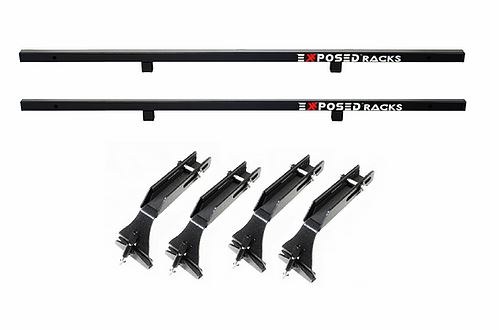 Exposed Rack Roof Rack, Powder Coated, Textured Black, Carbon Steel, With 2 Mid Bar/ Mounting Hardware – 8-00-9605-BK