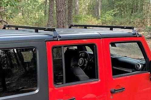 Exposed Rack Roof Rack, Powder Coated, Textured Black, Carbon Steel, With 2 Mid Bar/ Mounting Hardware – 8-00-9605-BK