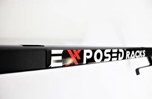Exposed Rack Roof Rack Cross Bar, 39.875 Inch Length, With Square Holes, Textured Black, Single, Rear Bar – 8-00-9703-BK