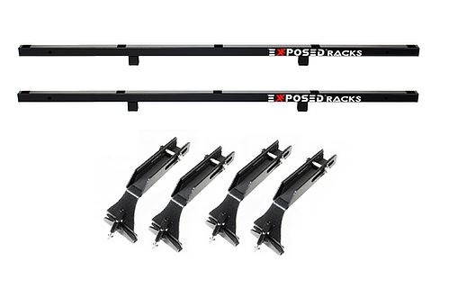Exposed Rack Roof Rack, Click-IN, Powder Coated, Textured Black, Carbon Steel, With 2 Mid Bar/ Mounting Hardware – 8-00-9705-BK