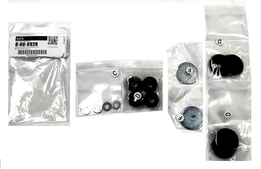 Exposed Rack Roof Rack Mounting Kit Hardware, For Use with Exposed Part Number 8-00-9924 – 8-00-9928