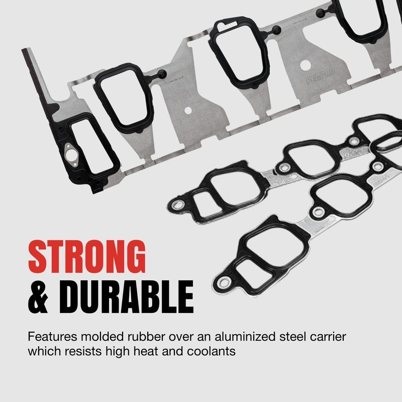 Fel-Pro Intake Manifold Gasket, Permadryplus ® Intake Manifold Gaskets Included, With Rubber End Seals, Upper Set Not Included – MS 98014 T