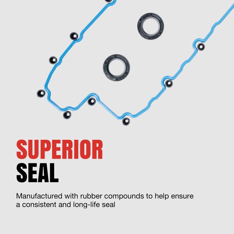 Fel-Pro Valve Cover Gasket, Permadry® Molded Rubber Valve Cover Gasket with Grommets and Spark Plug Tube Seals – VS 50807 R