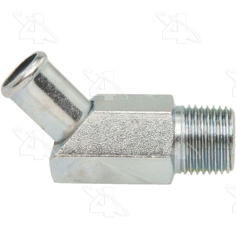 Four Seasons Heater Control Valve, 45 Degree Heater Fitting, Shouldered Hex Design, 5/8 Inch Hose to 1/2 Inch NPT, Steel – 84505