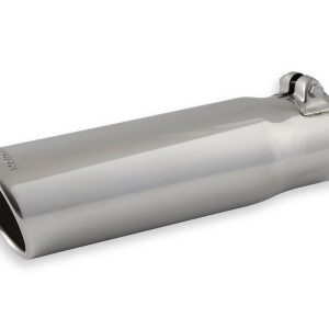 Flowmaster Exhaust Tail Pipe Tip, 3 Inch Inlet, 3-1/2 Inch Outlet, Stainless Steel, Round, Angled Cut, Rolled Edge, 12 Inch Length – 15363
