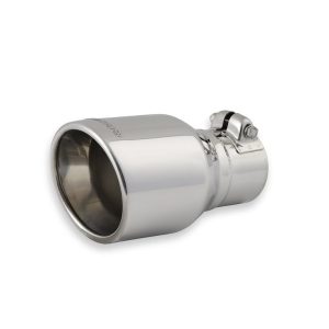 Flowmaster Exhaust Tail Pipe Tip, 2-1/2 Inch Inlet, 4 Inch Outlet, Stainless Steel, Round, Angled Cut, Rolled Edge, 7-1/2 Inch Length – 15365