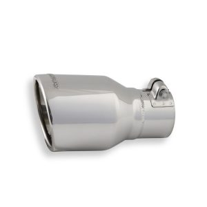 Flowmaster Exhaust Tail Pipe Tip, 2-1/2 Inch Inlet, 4 Inch Outlet, Stainless Steel, Round, Angled Cut, Rolled Edge, 7-1/2 Inch Length – 15365