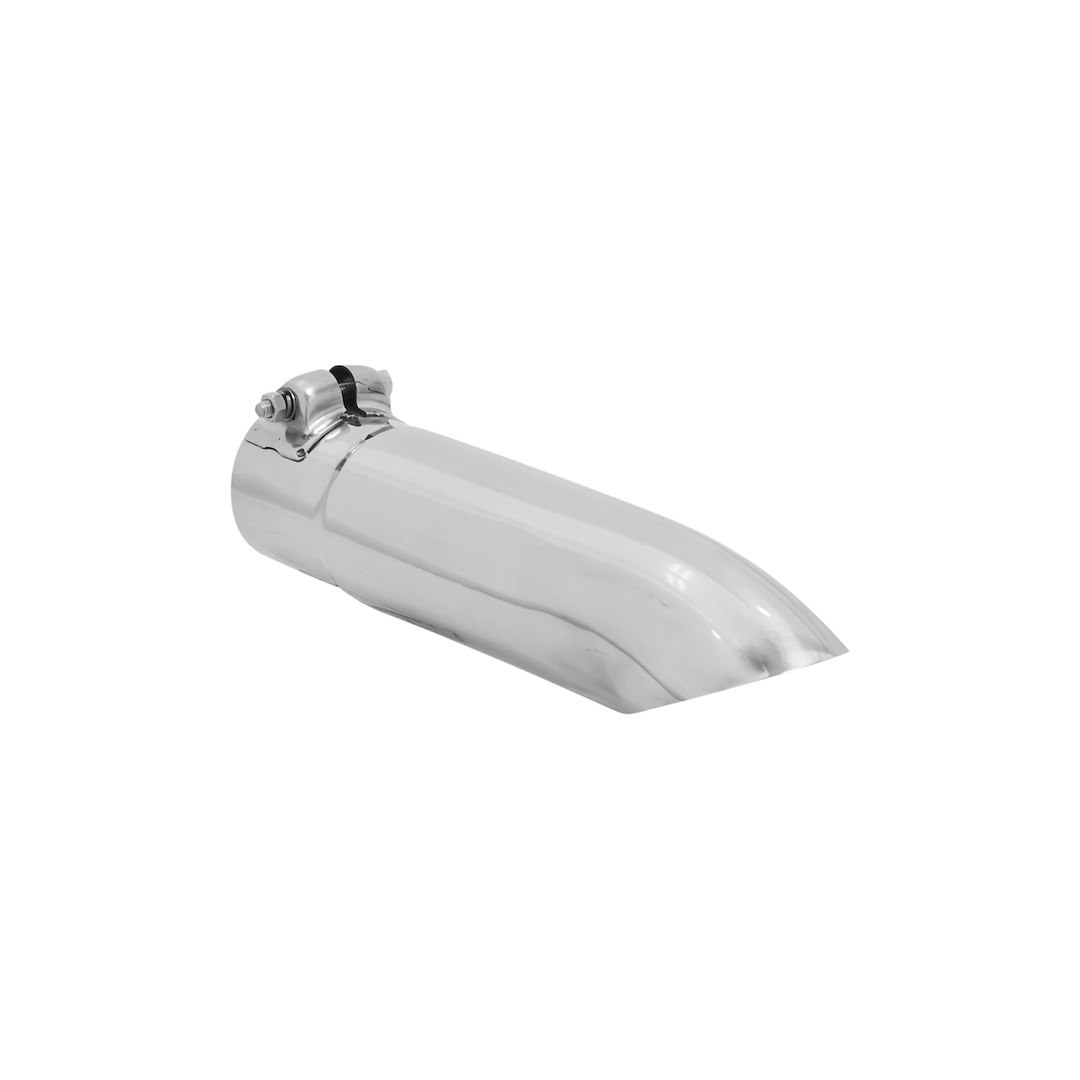 Flowmaster Exhaust Tail Pipe Tip, 2-1/2 Inch Inlet, 2-3/4 Inch Outlet, Stainless Steel, Round, Angled Cut, Straight Edge, 10 Inch Length – 15379