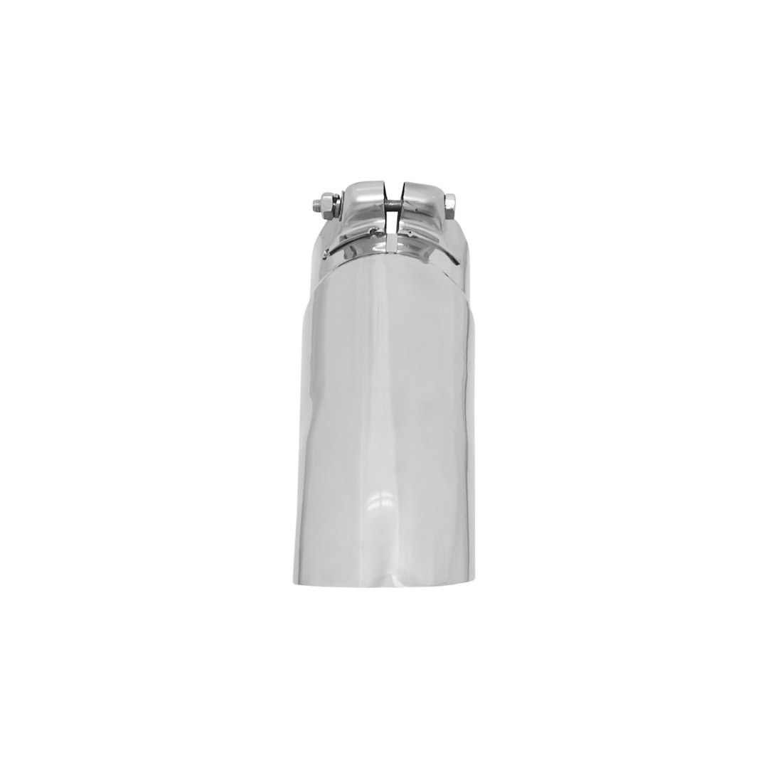 Flowmaster Exhaust Tail Pipe Tip, 2-1/2 Inch Inlet, 2-3/4 Inch Outlet, Stainless Steel, Round, Angled Cut, Straight Edge, 10 Inch Length – 15379