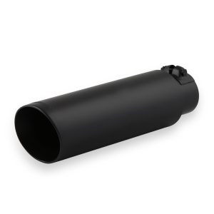 Flowmaster Exhaust Tail Pipe Tip, 2-1/2 Inch Inlet, 3-1/2 Inch Outlet, Black Ceramic Stainless Steel Finish, Round, Angled Cut – 15397B