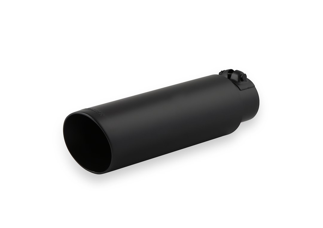 Flowmaster Exhaust Tail Pipe Tip, 2-1/2 Inch Inlet, 3-1/2 Inch Outlet, Black Ceramic Stainless Steel Finish, Round, Angled Cut – 15397B