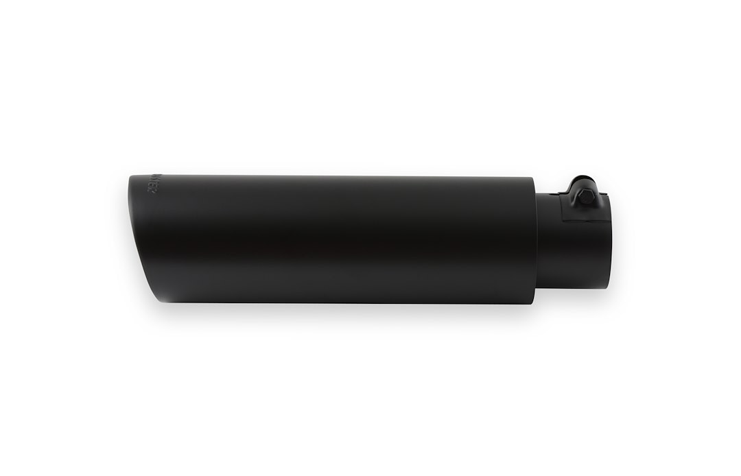 Flowmaster Exhaust Tail Pipe Tip, 2-1/2 Inch Inlet, 3-1/2 Inch Outlet, Black Ceramic Stainless Steel Finish, Round, Angled Cut – 15397B