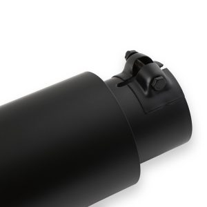 Flowmaster Exhaust Tail Pipe Tip, 2-1/2 Inch Inlet, 3-1/2 Inch Outlet, Black Ceramic Stainless Steel Finish, Round, Angled Cut – 15397B