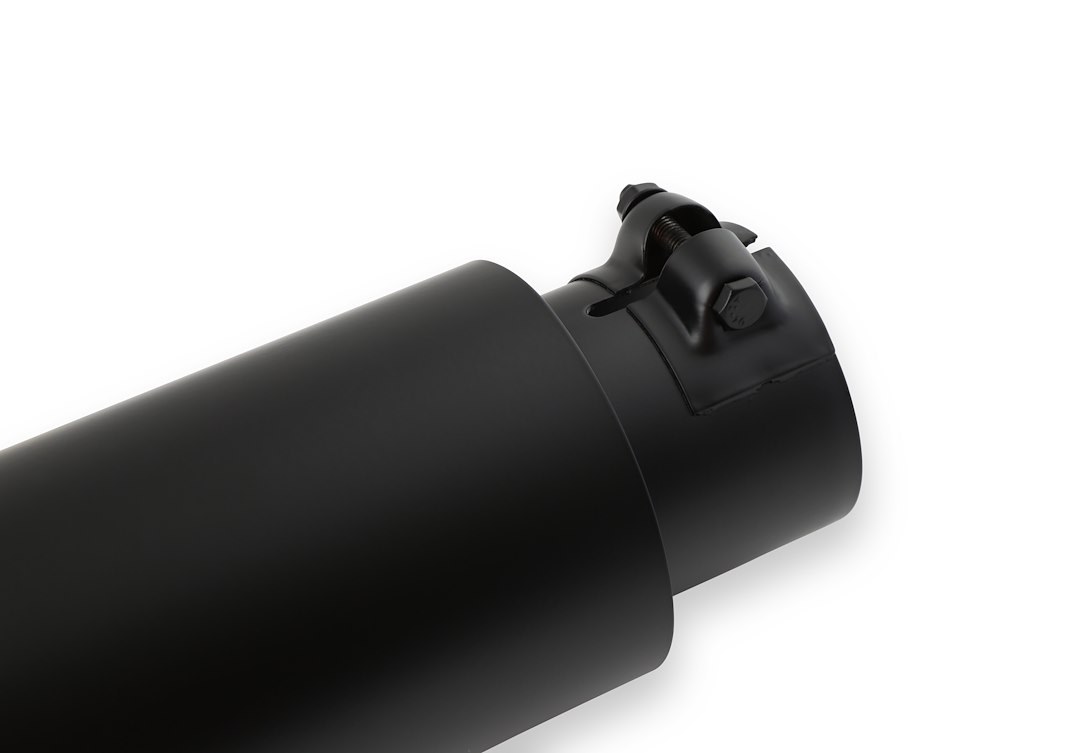Flowmaster Exhaust Tail Pipe Tip, 2-1/2 Inch Inlet, 3-1/2 Inch Outlet, Black Ceramic Stainless Steel Finish, Round, Angled Cut – 15397B