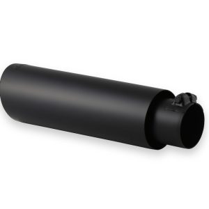 Flowmaster Exhaust Tail Pipe Tip, 2-1/2 Inch Inlet, 3-1/2 Inch Outlet, Black Ceramic Stainless Steel Finish, Round, Angled Cut – 15397B