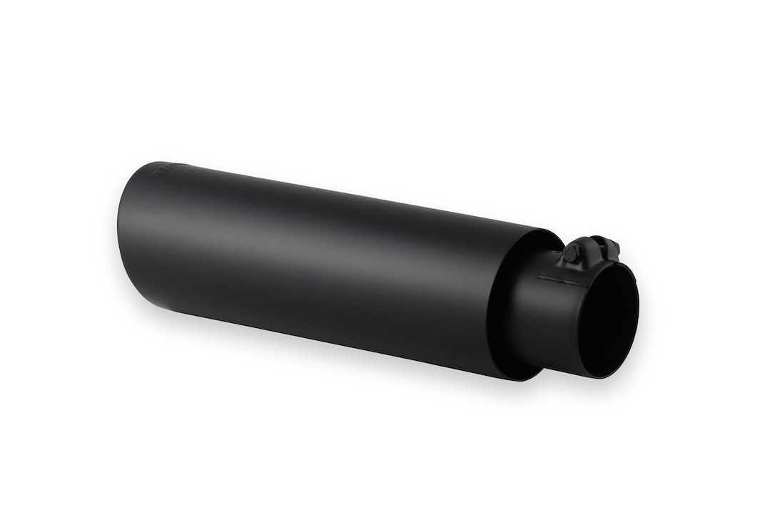 Flowmaster Exhaust Tail Pipe Tip, 2-1/2 Inch Inlet, 3-1/2 Inch Outlet, Black Ceramic Stainless Steel Finish, Round, Angled Cut – 15397B