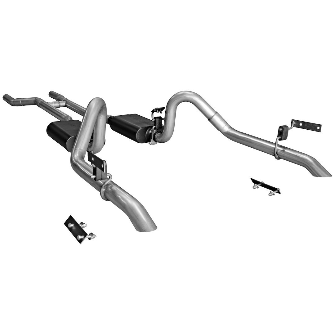 Flowmaster Exhaust System Kit, American Thunder ® Header Back System, Aluminized Steel, With Mufflers, 2-1/2 Inch Pipe Diameter – 17282
