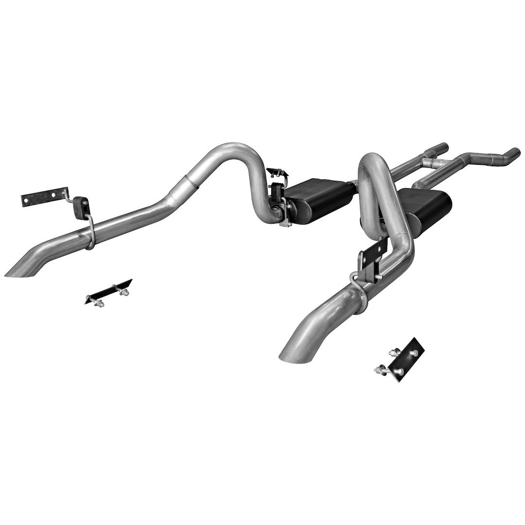 Flowmaster Exhaust System Kit, American Thunder ® Header Back System, Aluminized Steel, With Mufflers, 2-1/2 Inch Pipe Diameter – 17282
