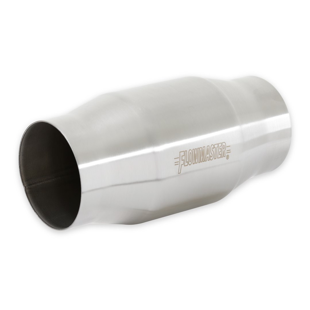 Flowmaster Catalytic Converter, 200 Series Universal 49 State, 4 Inch Diameter Stainless Steel Case, Single 3 Inch Slip Fit Inlet – 2000130