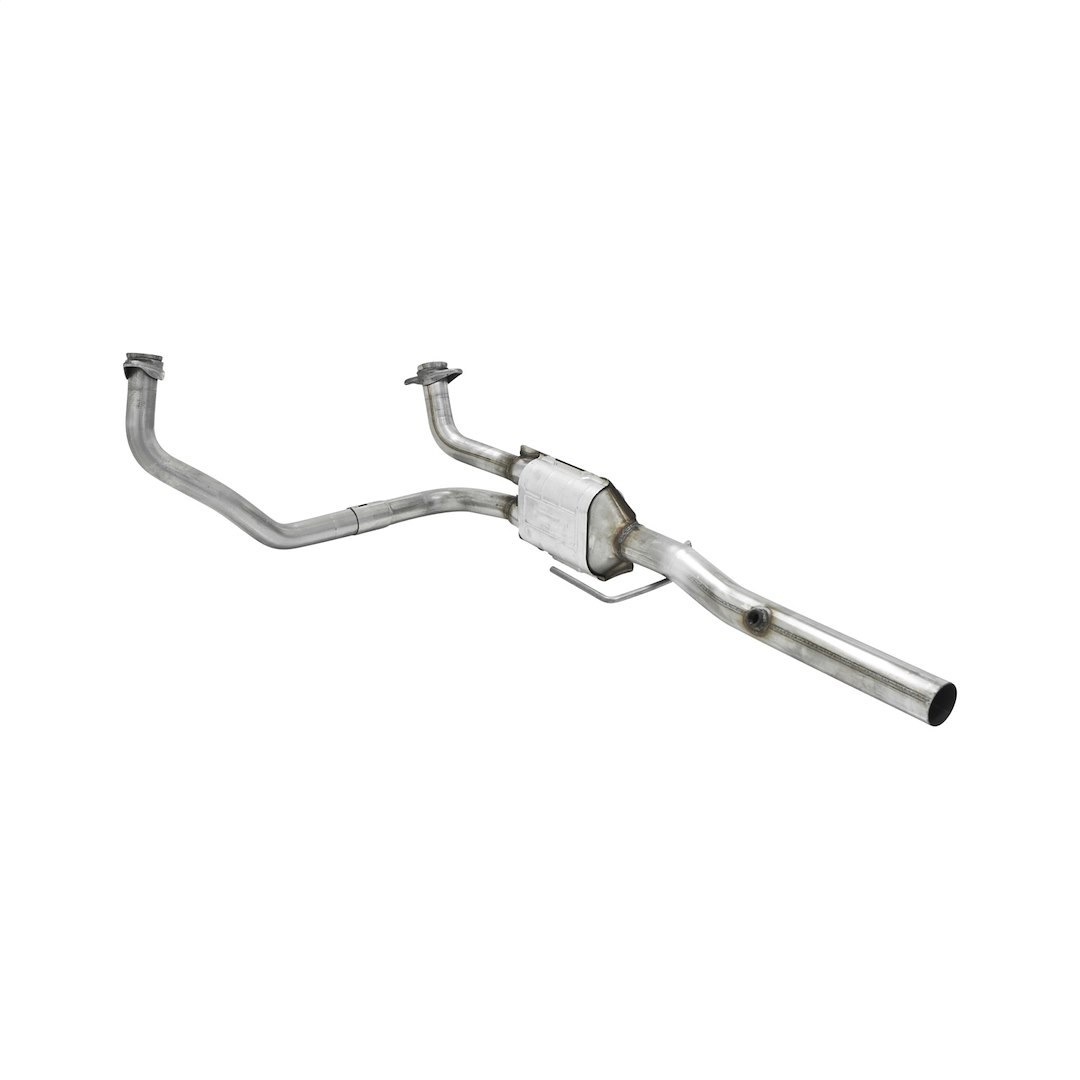 Flowmaster Catalytic Converter, Direct Fit 48 State, Stainless Steel Case, Dual 2 Inch Flanged Inlet, Single 2-1/2 Inch Clamp on Outlet – 2030004