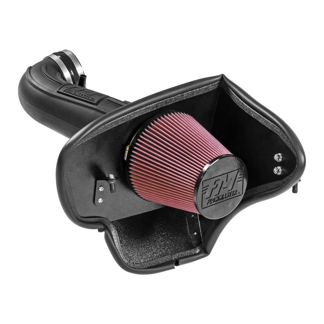 Flowmaster Cold Air Intake, Delta Force ®, Black Polyethylene Tube, 7-1/2 Inch Diameter 8 Layer Cone Filter, Black Powder Coated Heat Shield – 615102