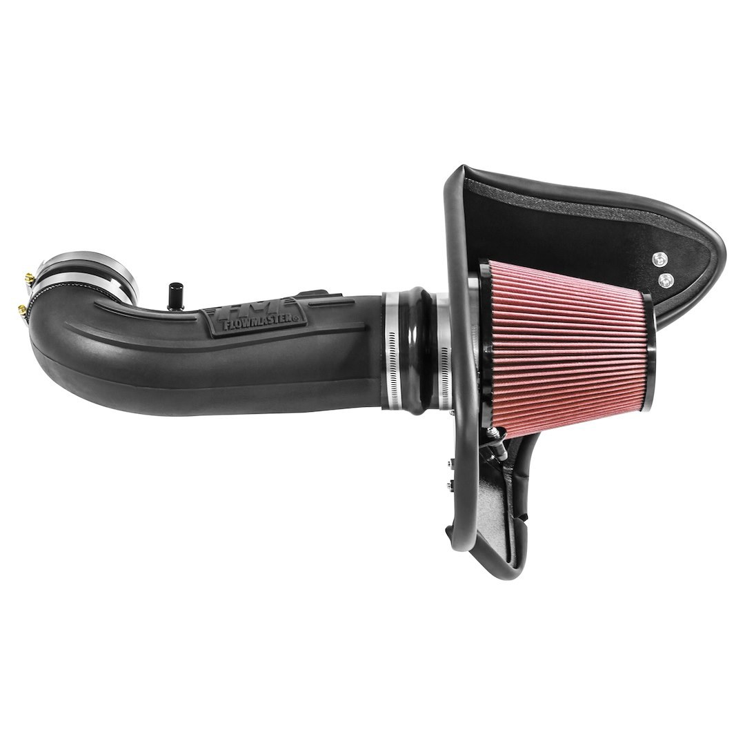 Flowmaster Cold Air Intake, Delta Force ®, Black Polyethylene Tube, 7-1/2 Inch Diameter 8 Layer Cone Filter, Black Powder Coated Heat Shield – 615102