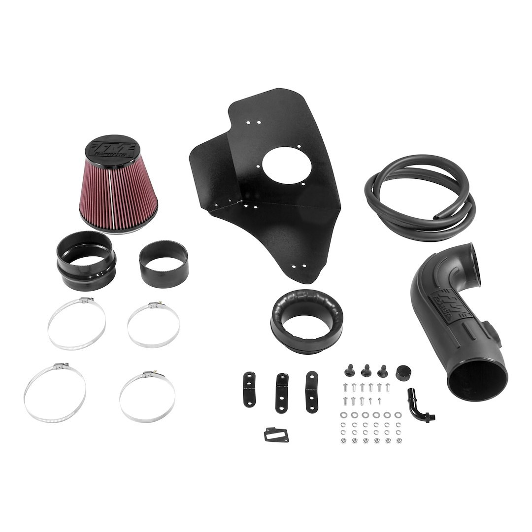 Flowmaster Cold Air Intake, Delta Force ®, Black Polyethylene Tube, 7-1/2 Inch Diameter 8 Layer Cone Filter, Black Powder Coated Heat Shield – 615102