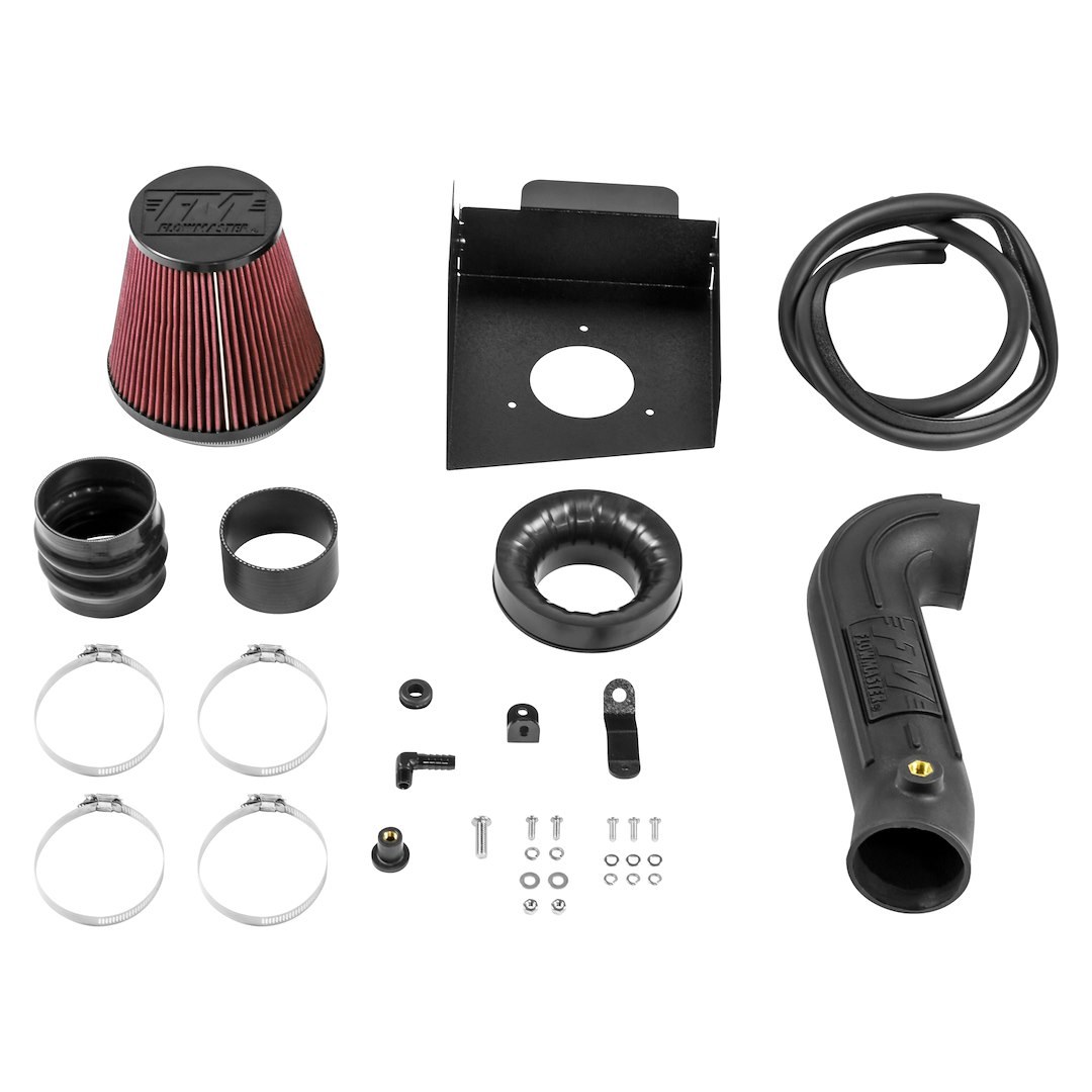 Flowmaster Cold Air Intake, Delta Force ®, Black Polyethylene Tube, 6 Inch Inside Diameter Cone Filter, Black Powder Coated Heat Shield – 615105