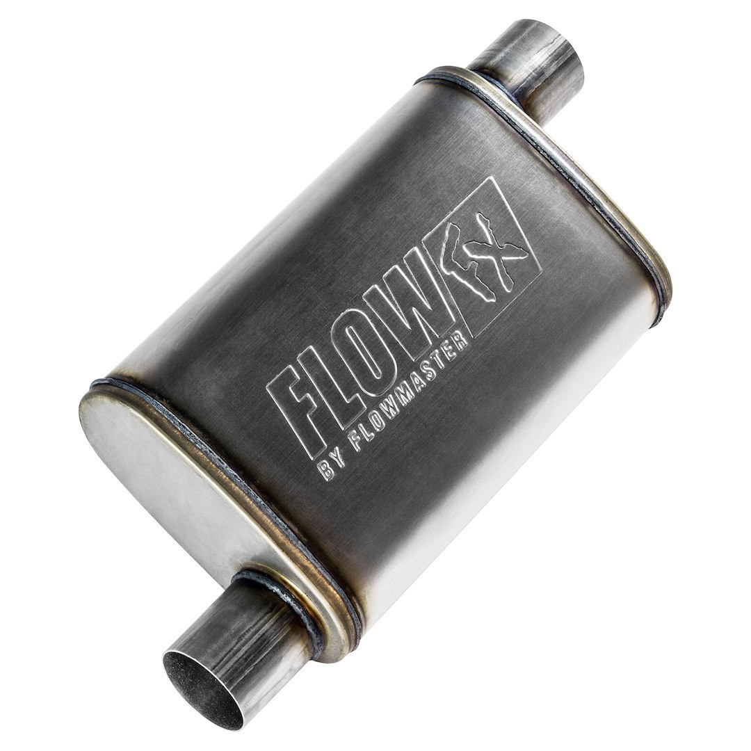 Flowmaster Exhaust Muffler, Flowfx, 10 Inches Wide, Single Offset 2-1/2 Inch Inlet, Single Offset 2-1/2 Inch Outlet, 21 Inch Length – 71236