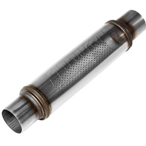 Flowmaster Exhaust Muffler, Flowfx, 4 Inch Diameter Round Stainless Steel Case, Single 2-1/4 Inch Center Inlet – 71415