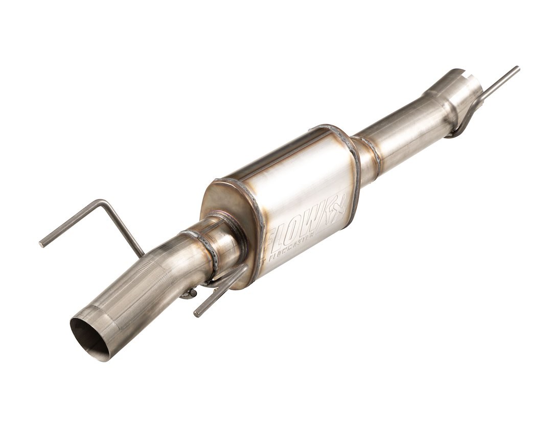 Flowmaster Exhaust Muffler, Flowfx, Direct-Fit, Oval Stainless Steel Case, Single Center 3-1/2 Inch Inlet, Single Center 3-1/2 Inch Outlet – 717941