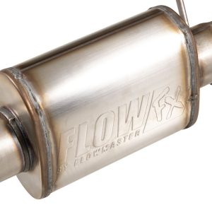 Flowmaster Exhaust Muffler, Flowfx, Direct-Fit, Oval Stainless Steel Case, Single Center 3-1/2 Inch Inlet, Single Center 3-1/2 Inch Outlet – 717941